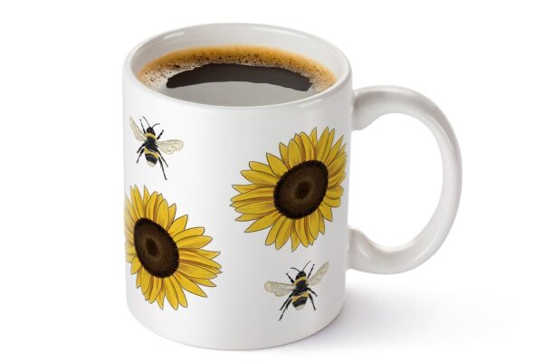 2 Bee sunflower illustrated