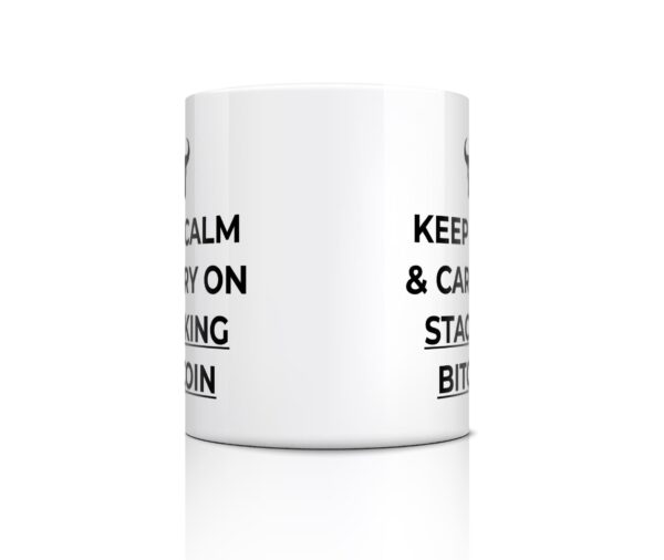 front view Keep calm carry on stacking