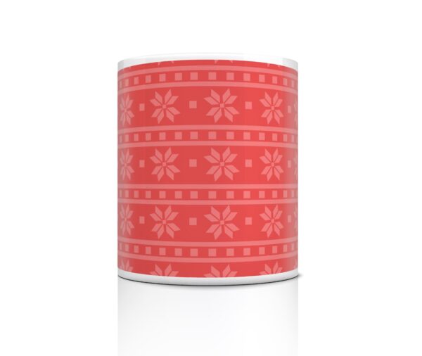 front view snowflake pattern red