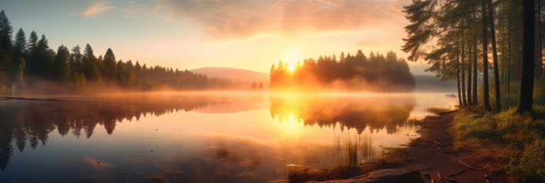 stoony3447 A serene morning scene with the sun rising over a tr 35573abe b9aa 47bb b7e6 3c047b50d9a7