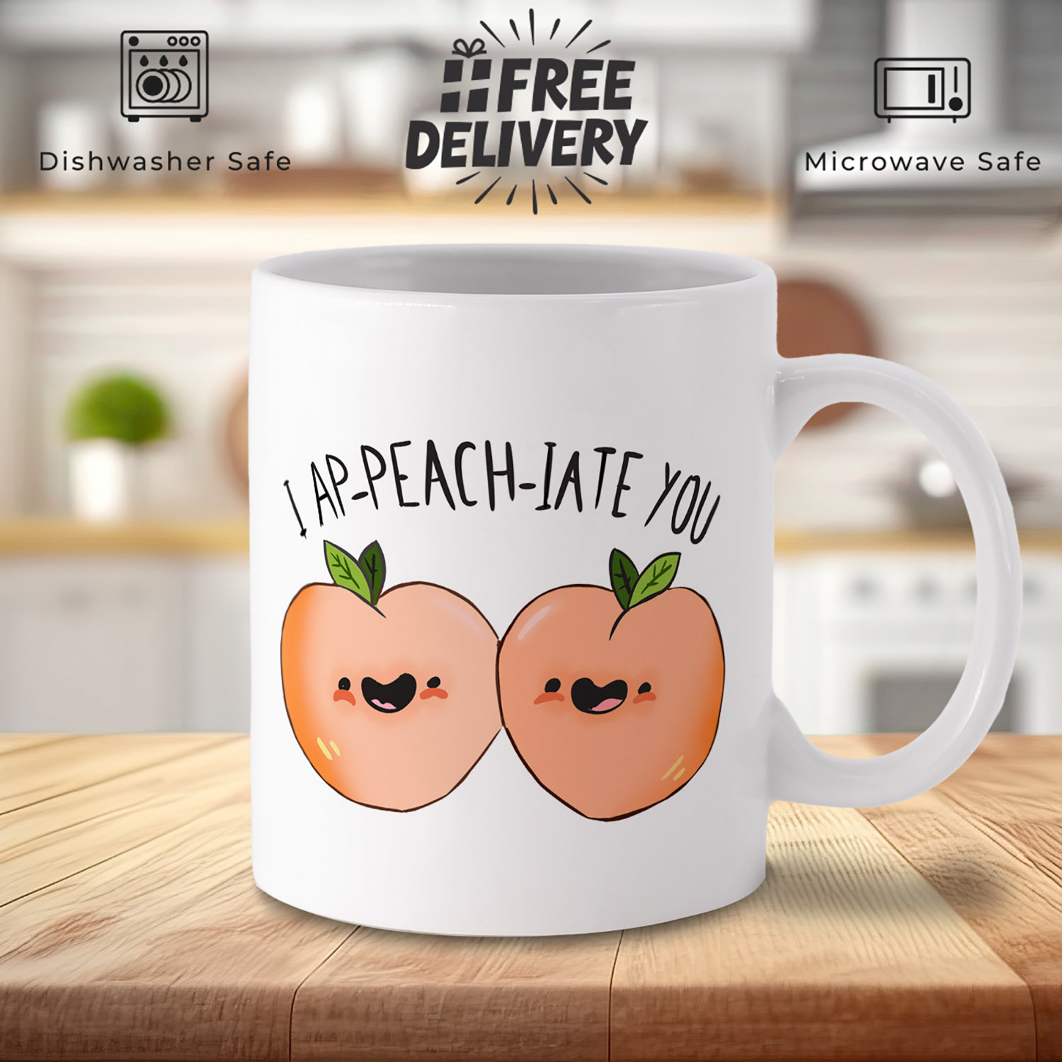 Adorable Peach Appreciation Mug for Thoughtful Gifts