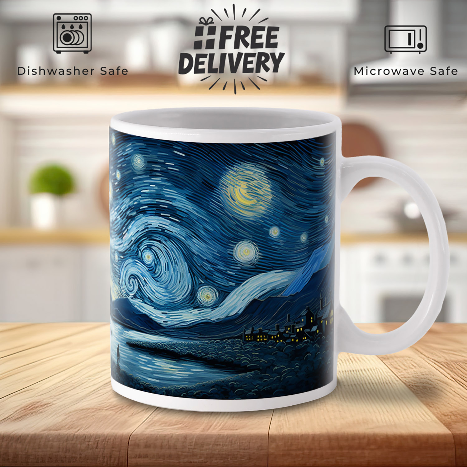 Starry Night 11oz Artistic Coffee Mug for Art Lovers