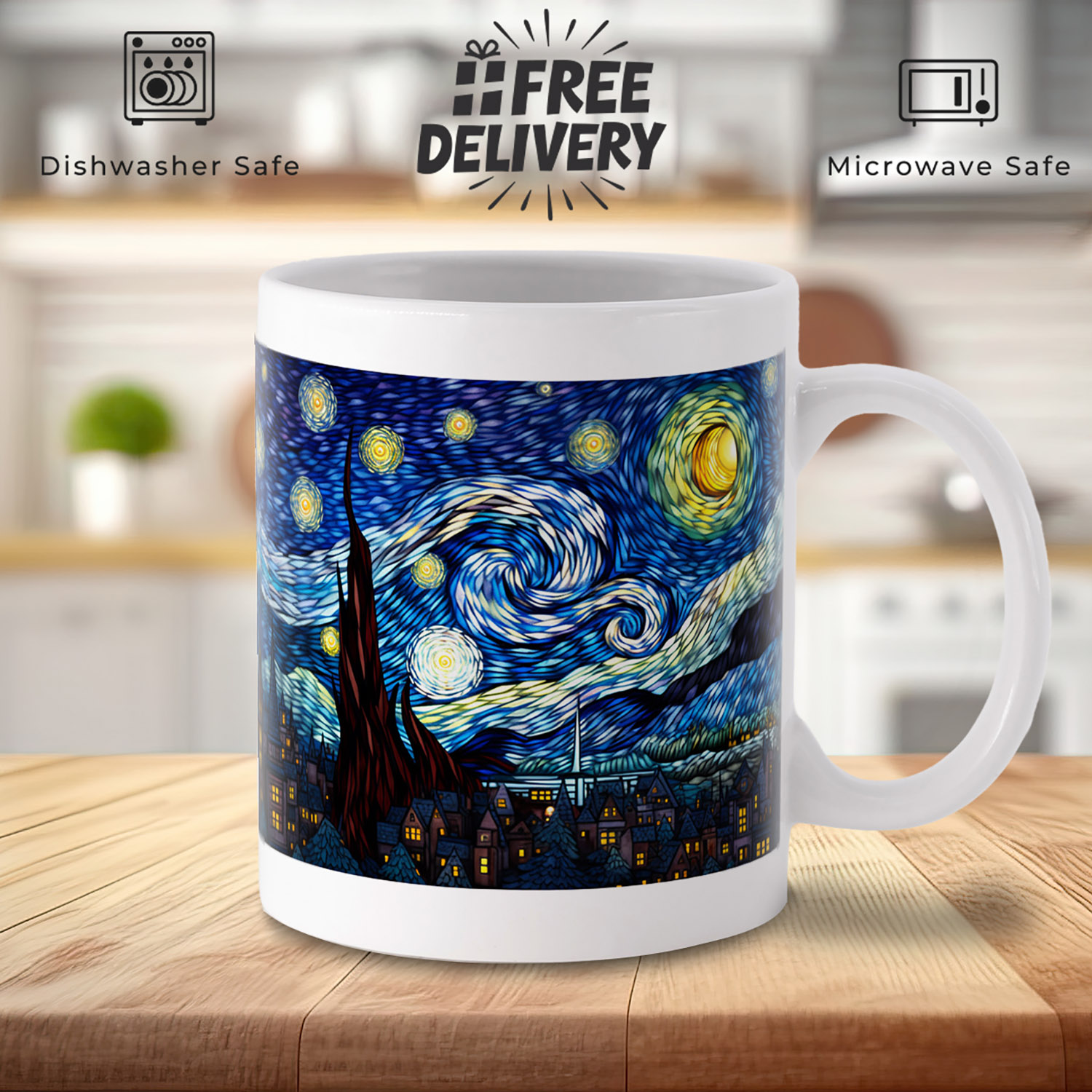 Starry Night 11oz Artistic Coffee Mug for Art Lovers