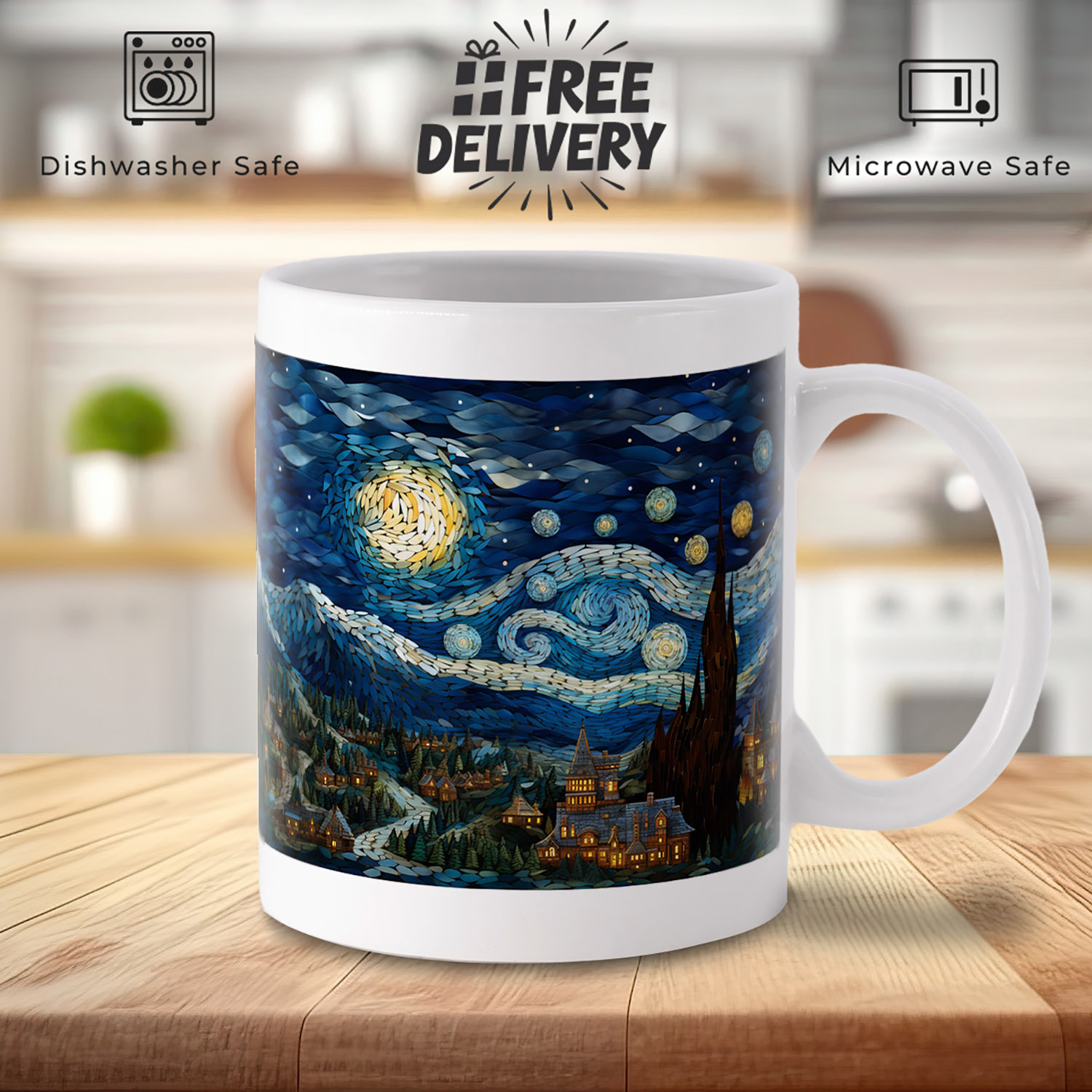 Starry Night 11oz Artistic Coffee Mug for Art Lovers