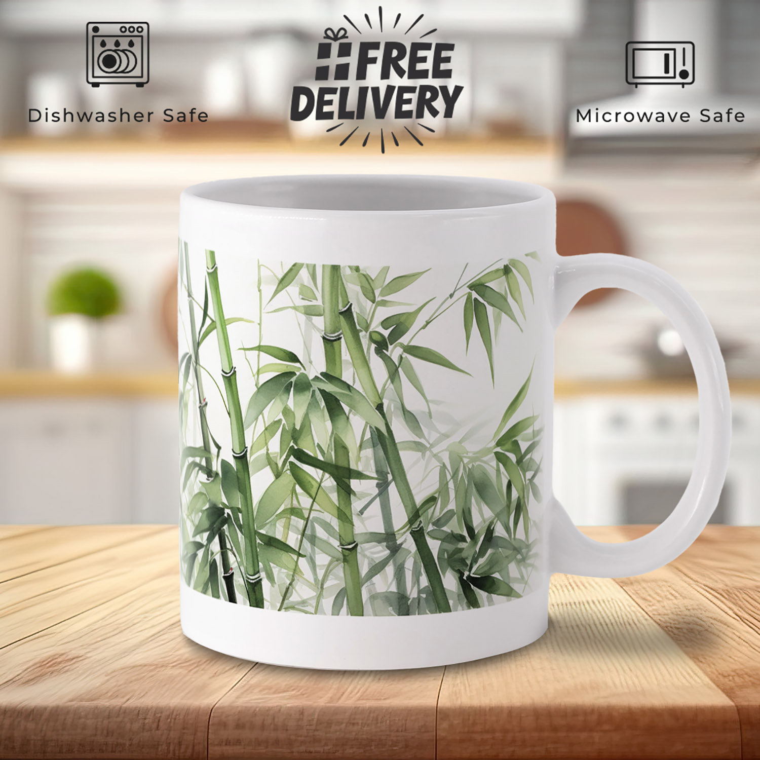 Tranquil Bamboo Forest Ceramic Coffee Mug - 11oz Serenity