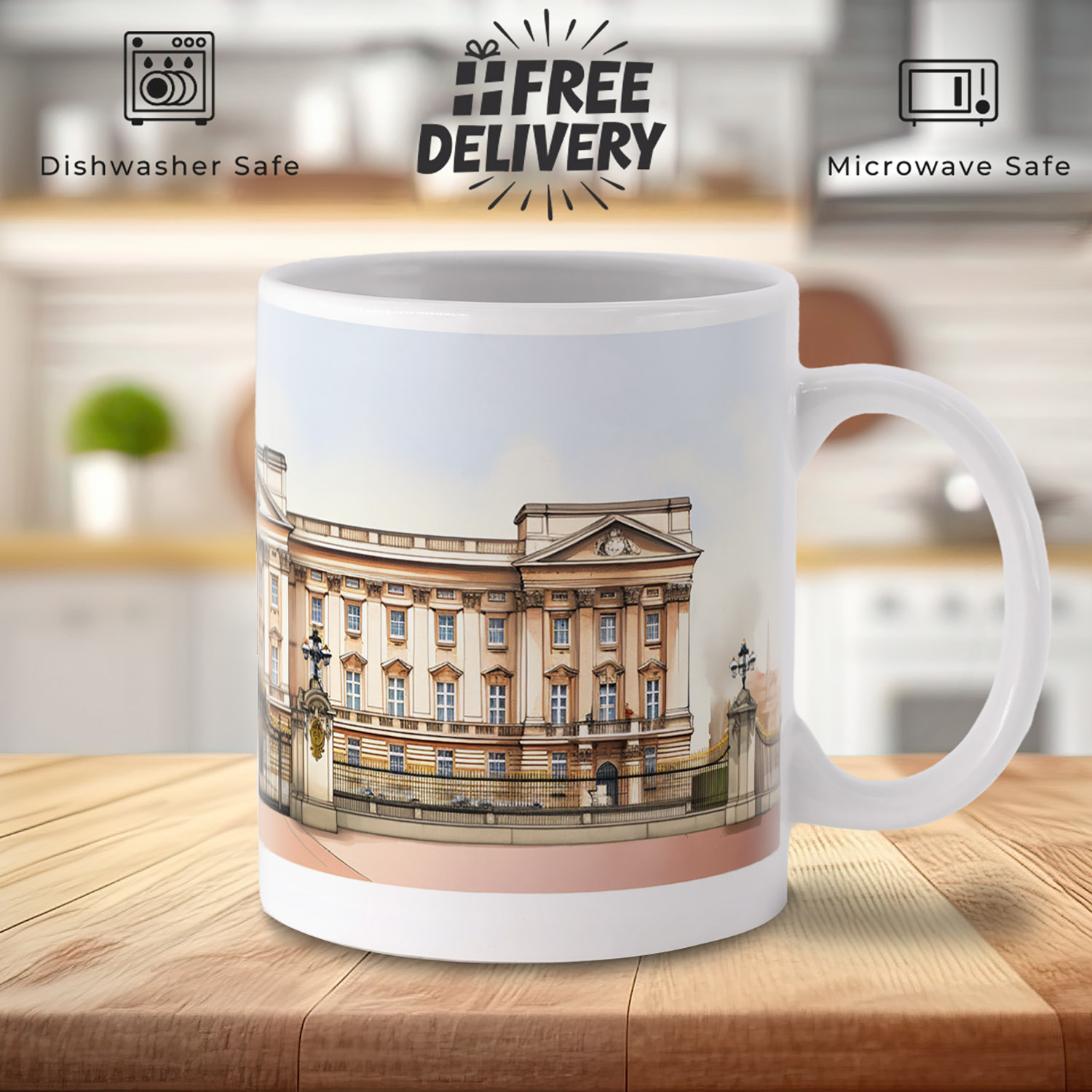 Panoramic Buckingham Palace Mug - Perfect Gift for Royal Fans