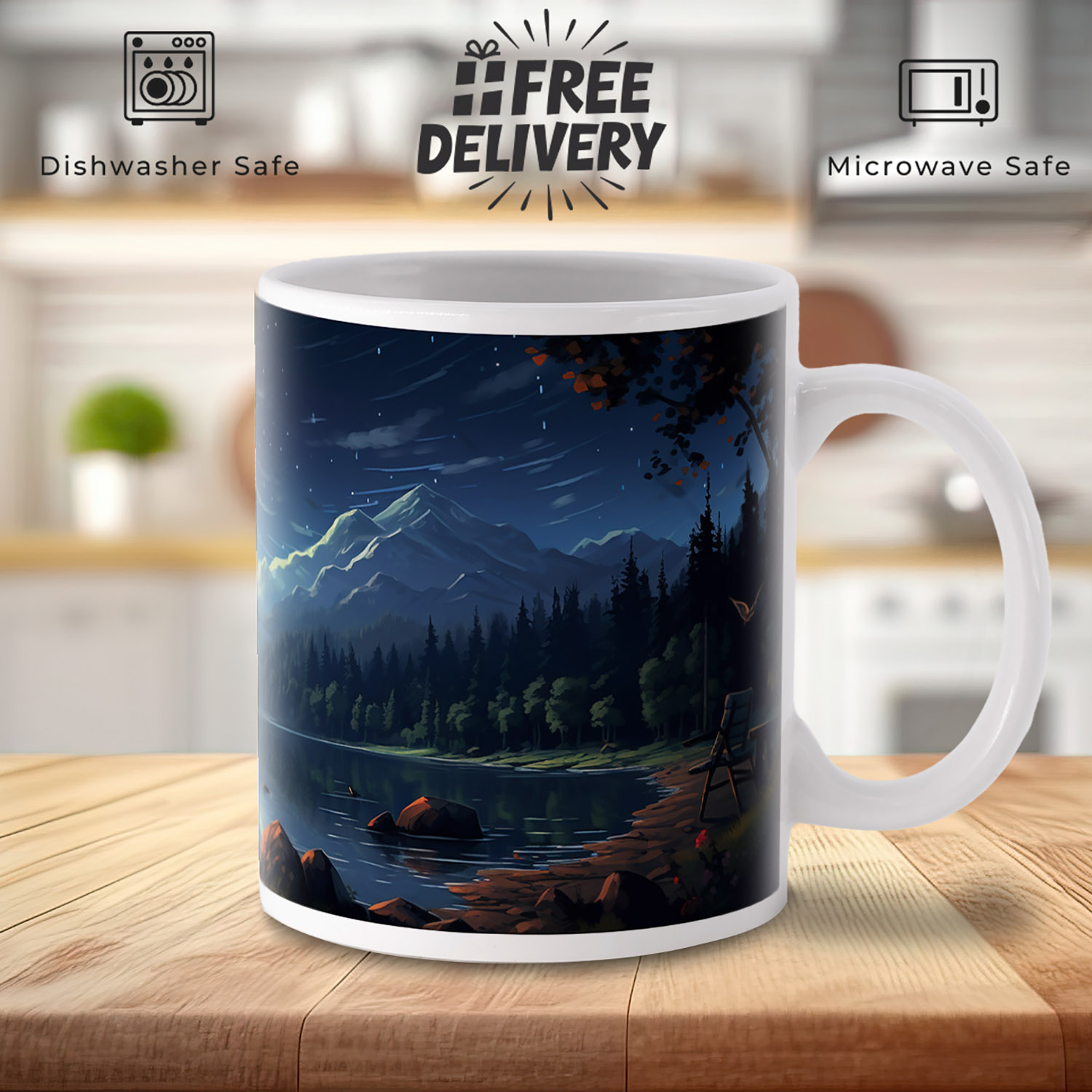 Enchanted Night Sky Camping Mug - 11oz Ceramic Delight