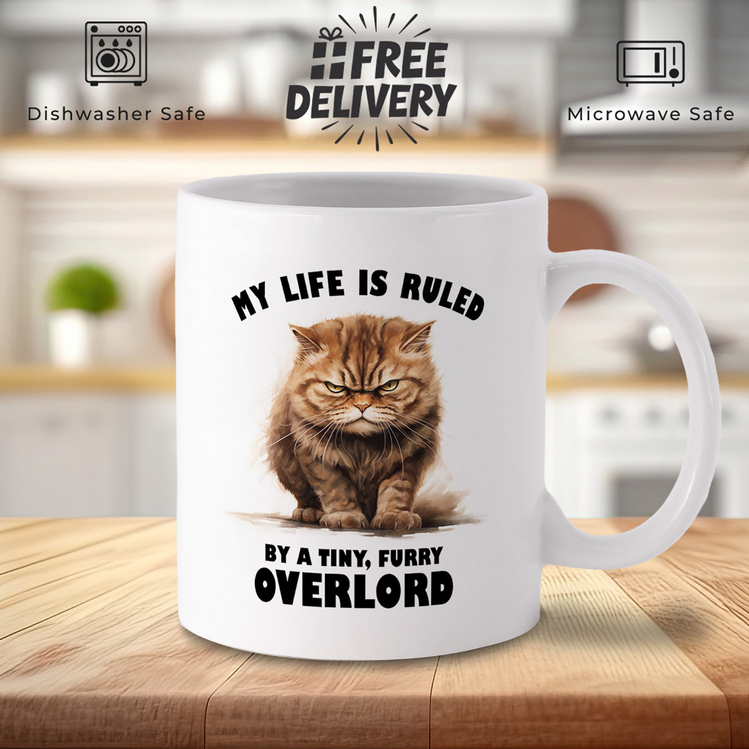 Quirky Cat Overlord Mug - Perfect Gift for Cat Lovers