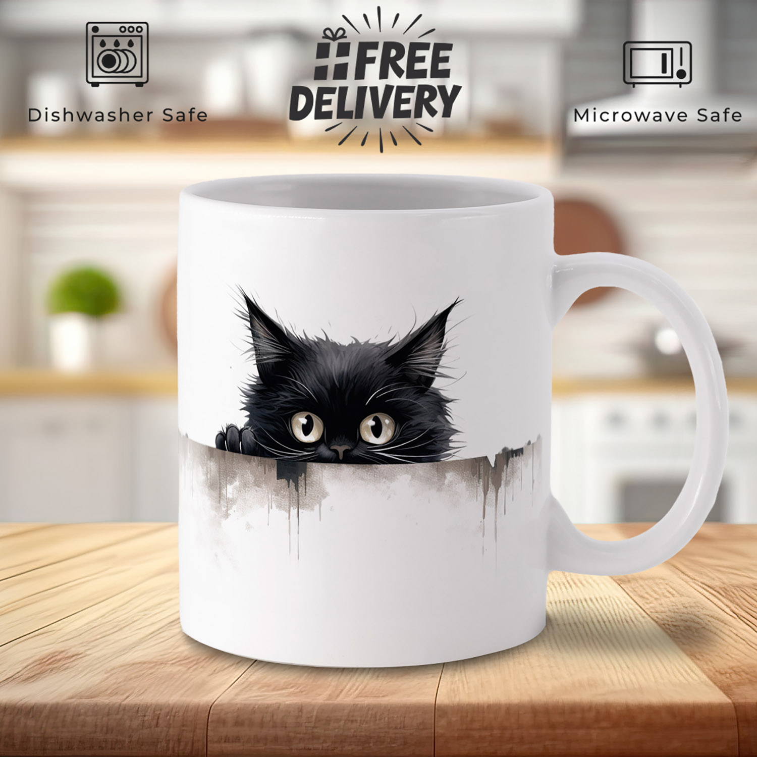 Cheeky Peeking Cat Mug - Perfect Gift for Cat Lovers