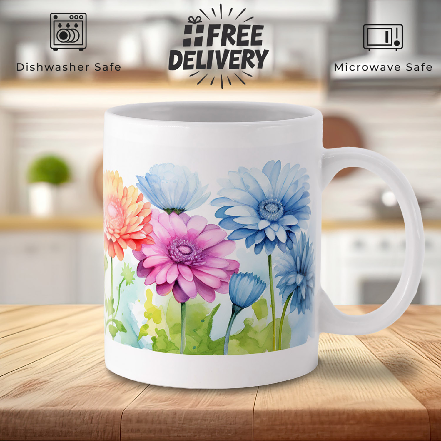 Vibrant Daisy Bloom Mug - Colorful Floral Design for Tea Lovers