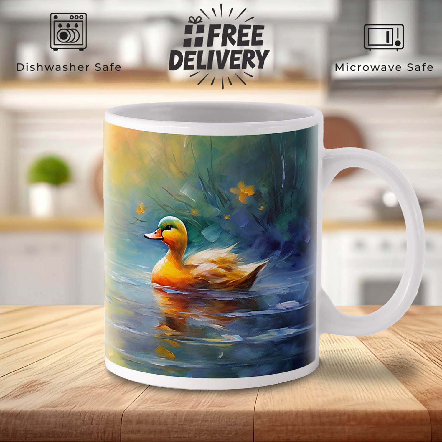 Enchanting Duck Pond Mug - 11oz Ceramic Gift for Nature Lovers