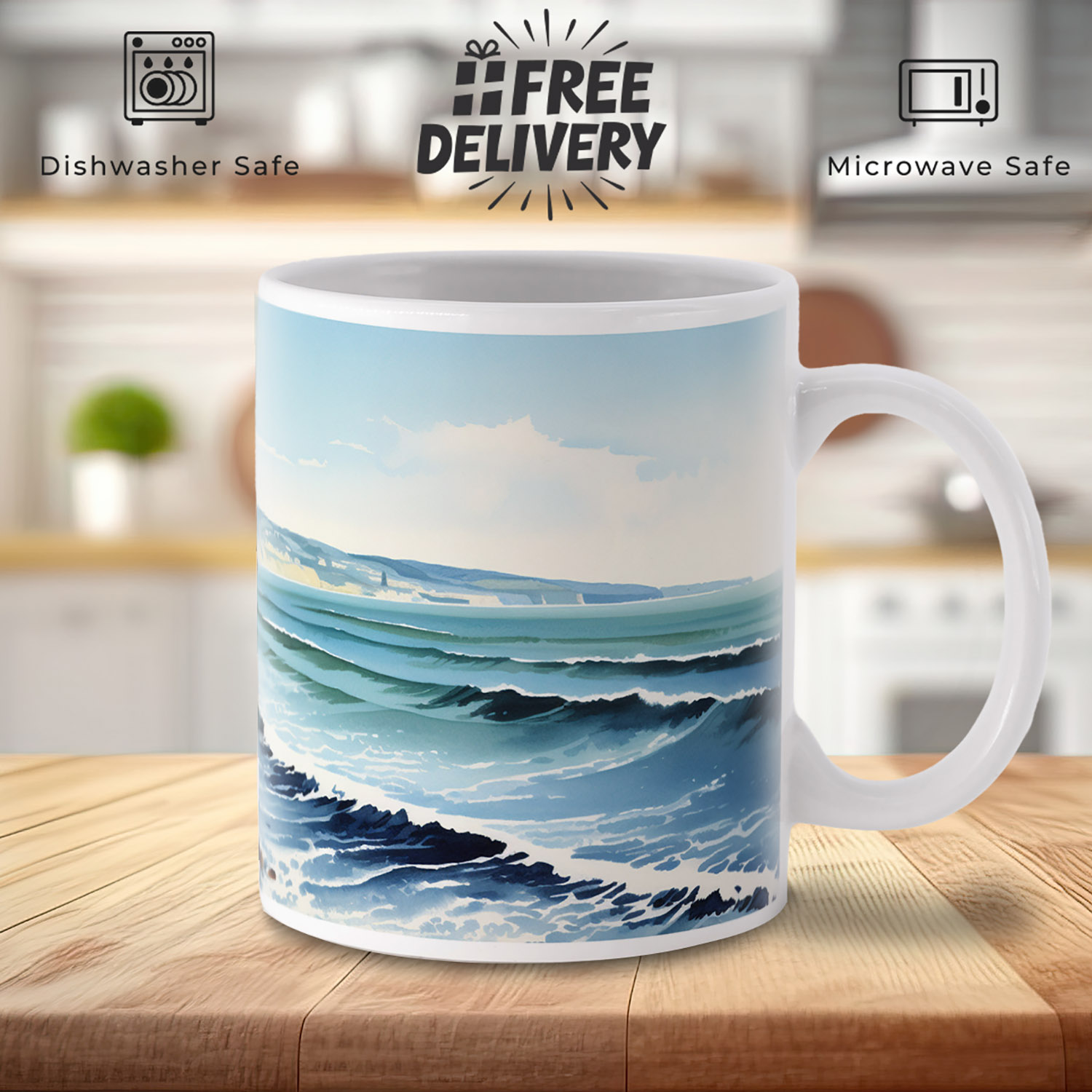 Durdle Door Seascape Mug - Coastal Charm for Beach Lovers