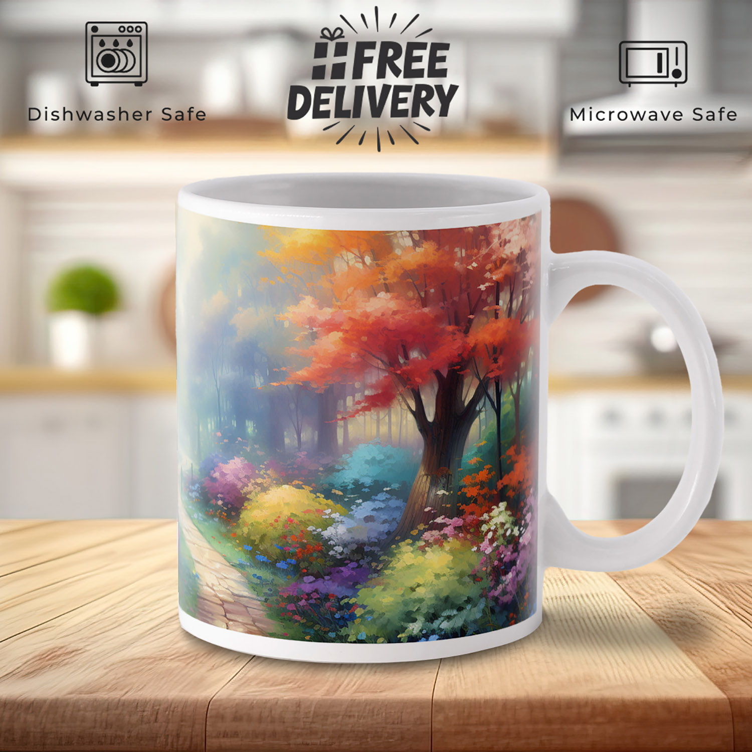 Enchanted Forest Dream Mug - Autumnal Ceramic Coffee Cup