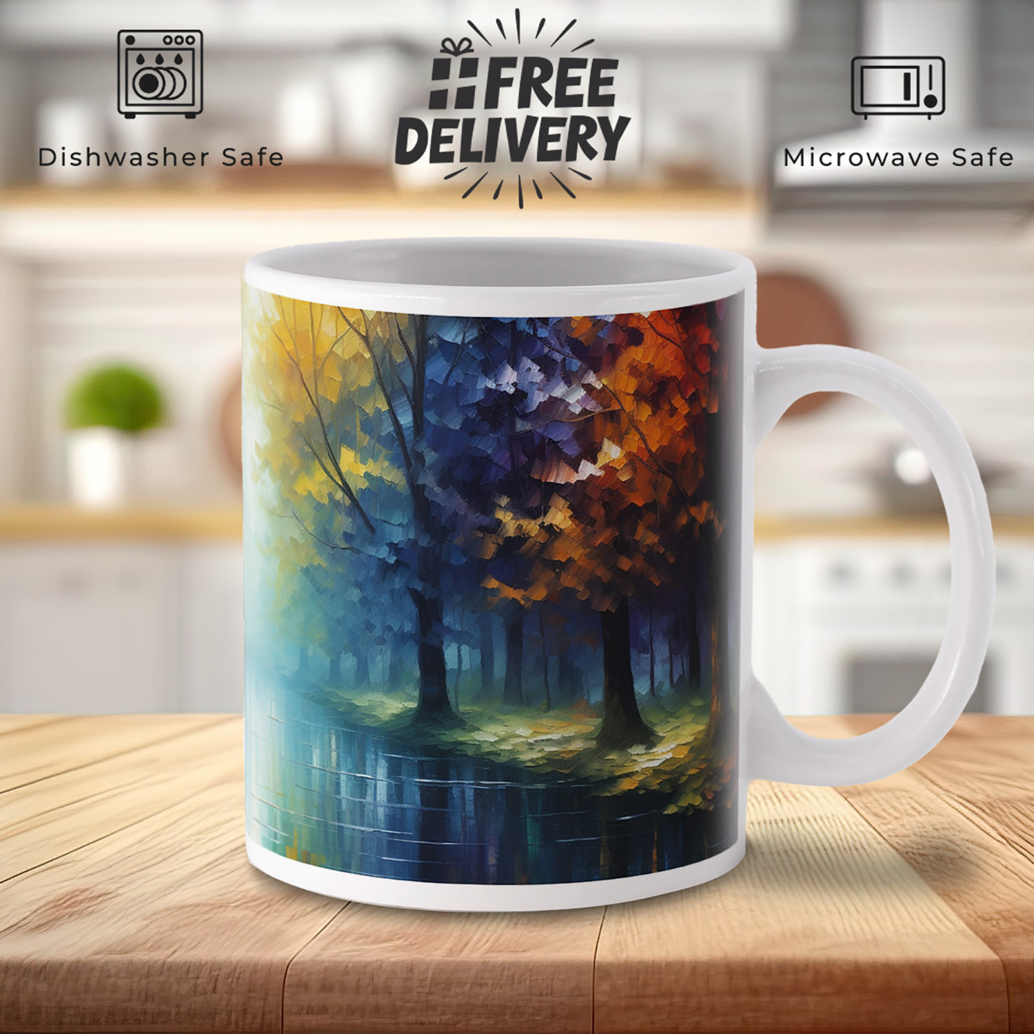 Enchanted Forest Ceramic Mug - 11oz Nature-Inspired Gift