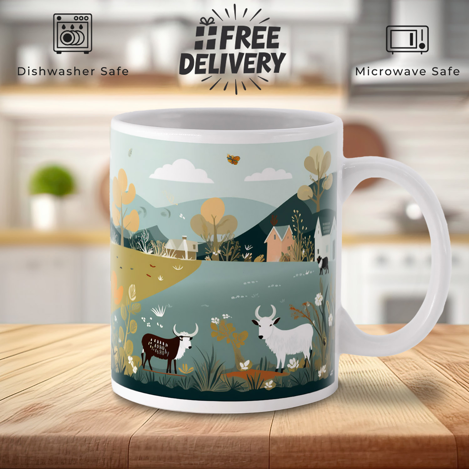 Charming Farmyard Scene Mug - Perfect Gift for Country Lovers