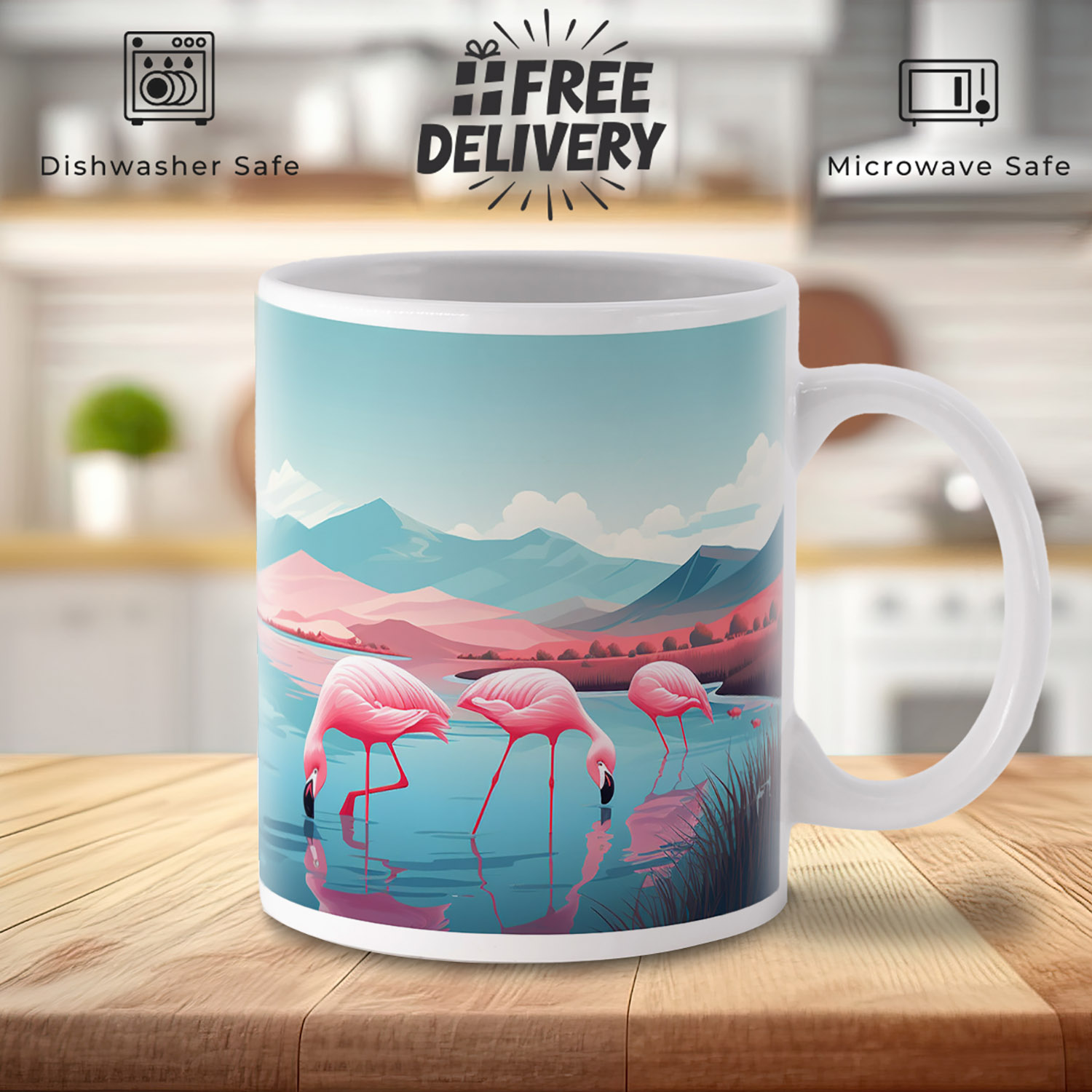 Enchanting Flamingo Sunset Mug - Serene Nature Design