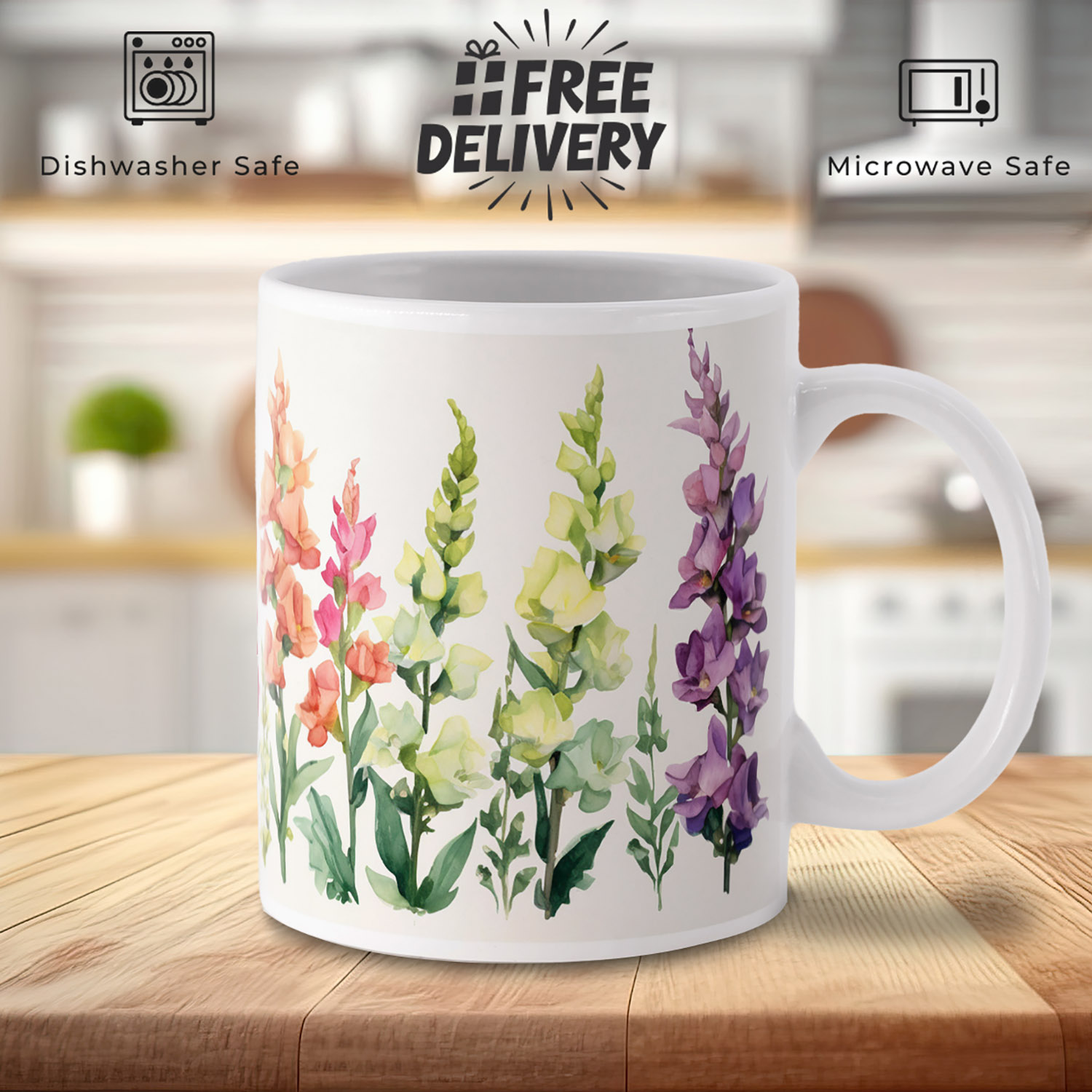 Floral Elegance Foxglove Mug - Perfect for Garden Lovers