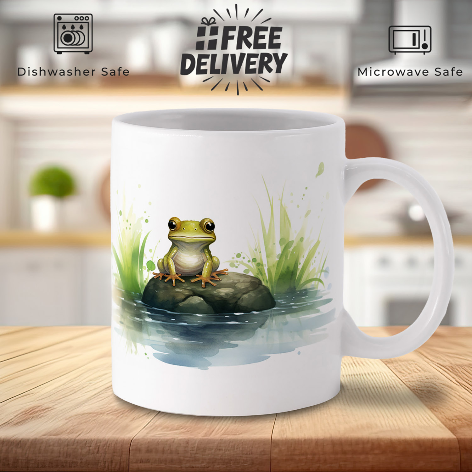 Charming Frog Ceramic Mug - Nature-Inspired Drinkware