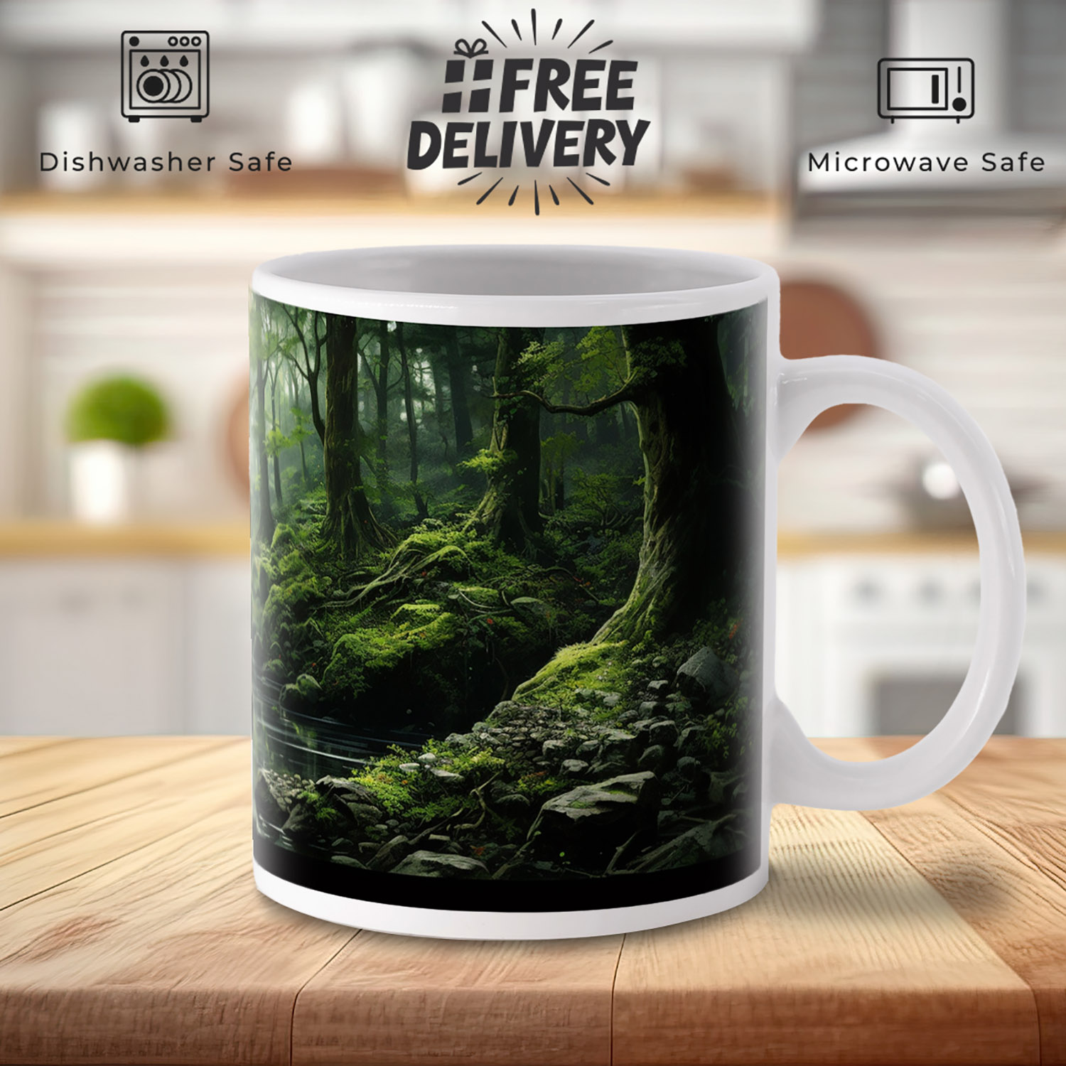 Enchanted Forest 11oz Ceramic Mug - Mystical Woodland Design