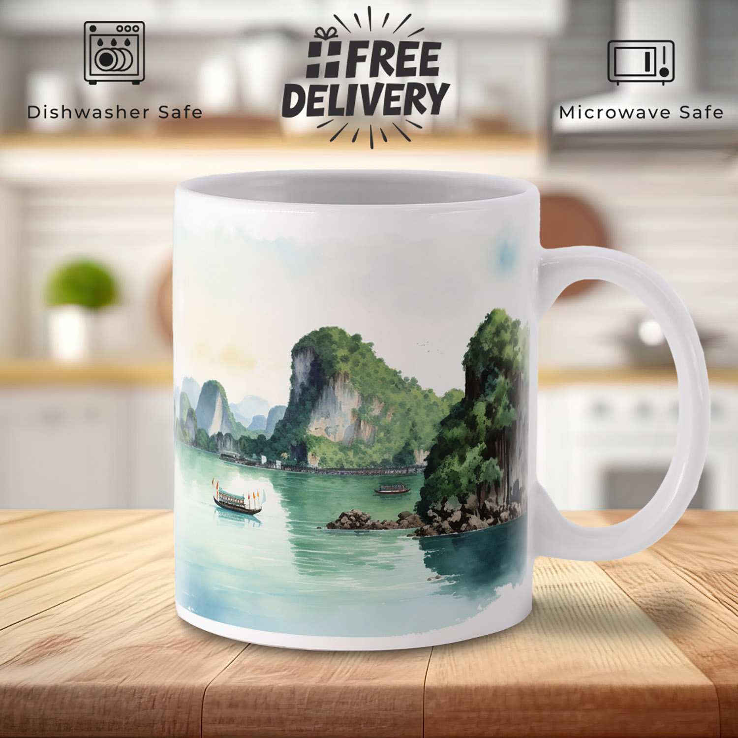 Ha Long Bay Scenic 11oz Mug - Serene Landscape Design