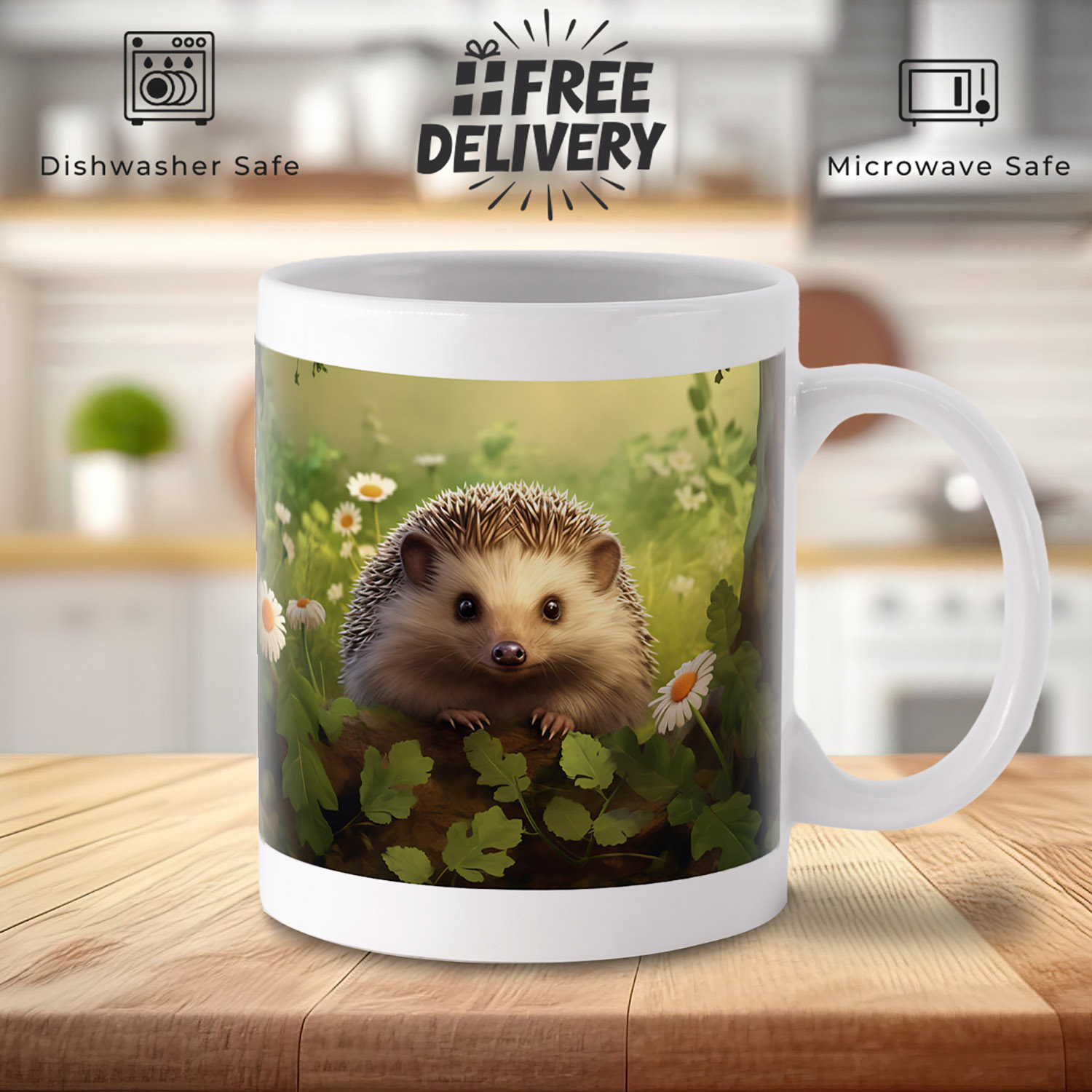 Charming Hedgehog Ceramic Mug - Woodland Creature Design