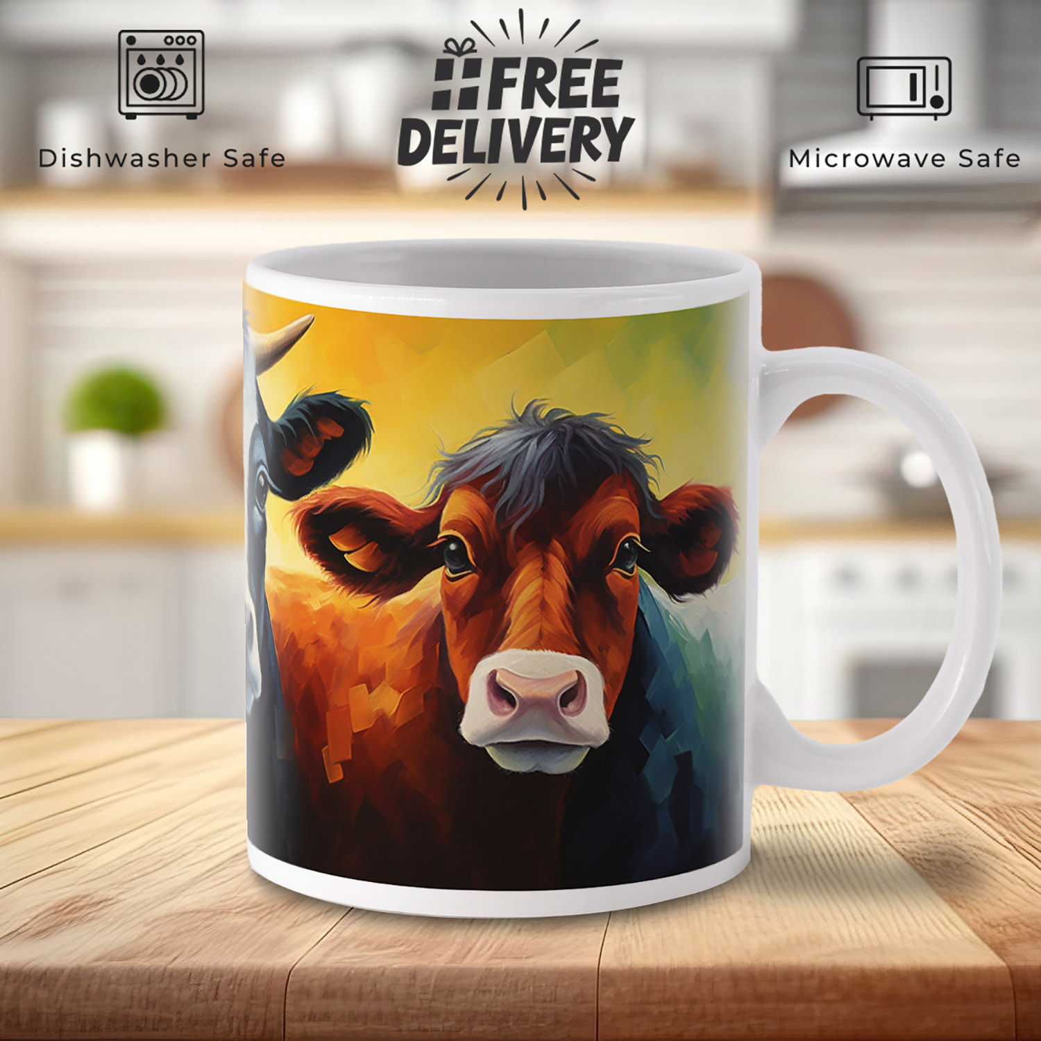 Vibrant Highland Cattle Mug - Perfect for Country Lovers