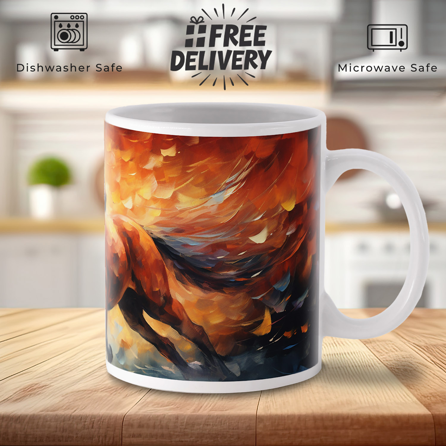 Vibrant Abstract Equine Art Mug - Perfect Gift for Horse Lovers