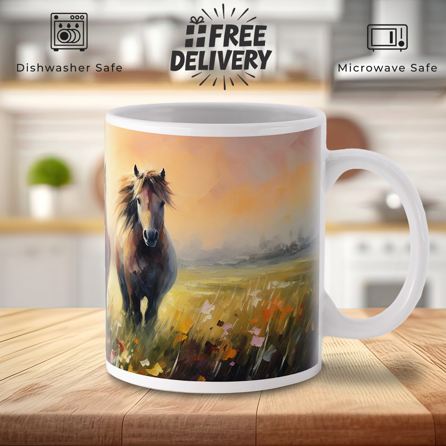 Majestic Wild Horses Sunset Mug - Perfect Gift for Horse Lovers