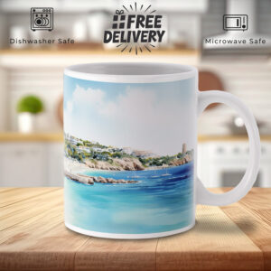 Serene Ibiza Beachscape Mug - Perfect for Coastal Lovers