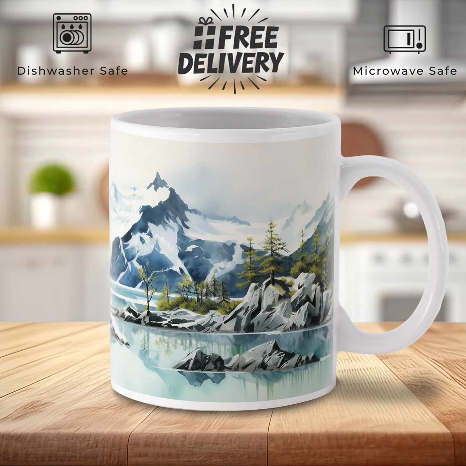 Alpine Serenity Kenai Fjords 11oz Ceramic Mug - Nature Lover's Gift