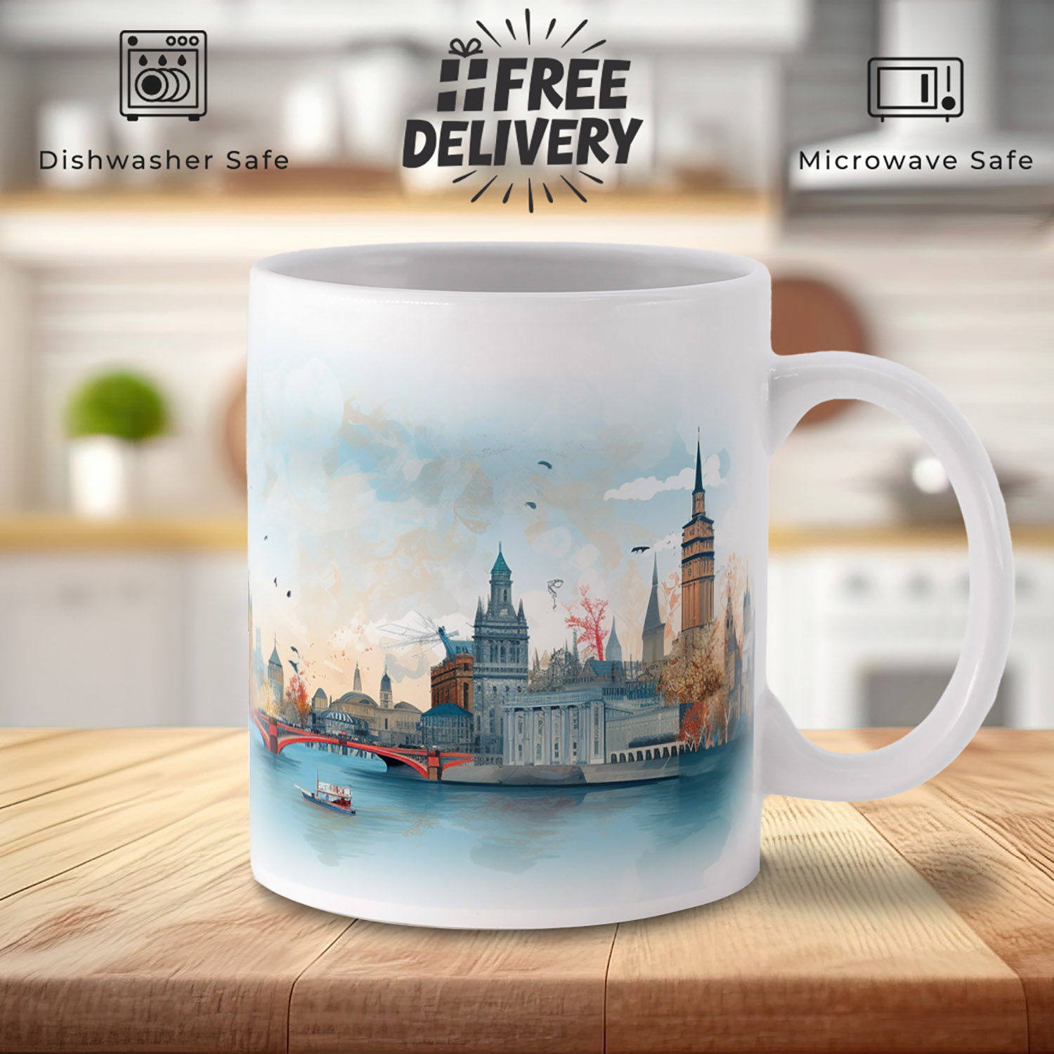 London Skyline 11oz Ceramic Mug - Iconic Cityscape Design