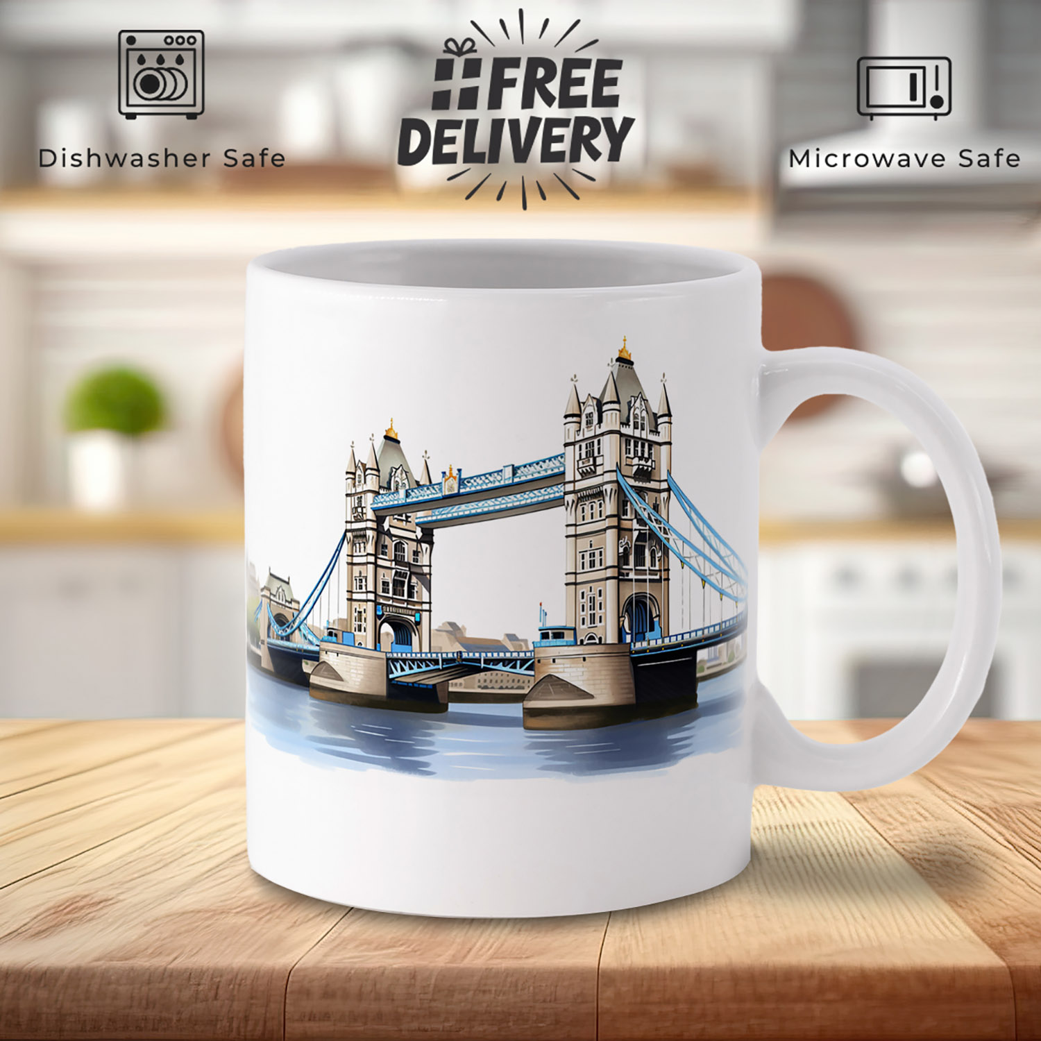 Iconic London Bridge 11oz Ceramic Coffee Mug - Perfect Gift!