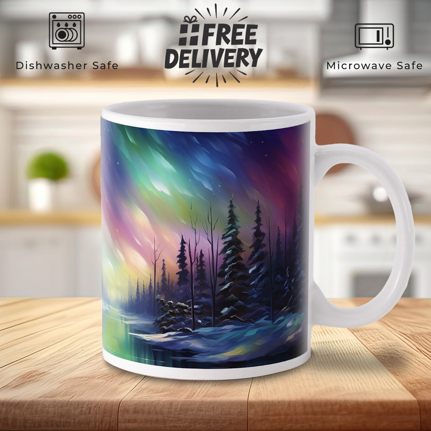 Enchanted Forest Northern Lights 11oz Ceramic Mug