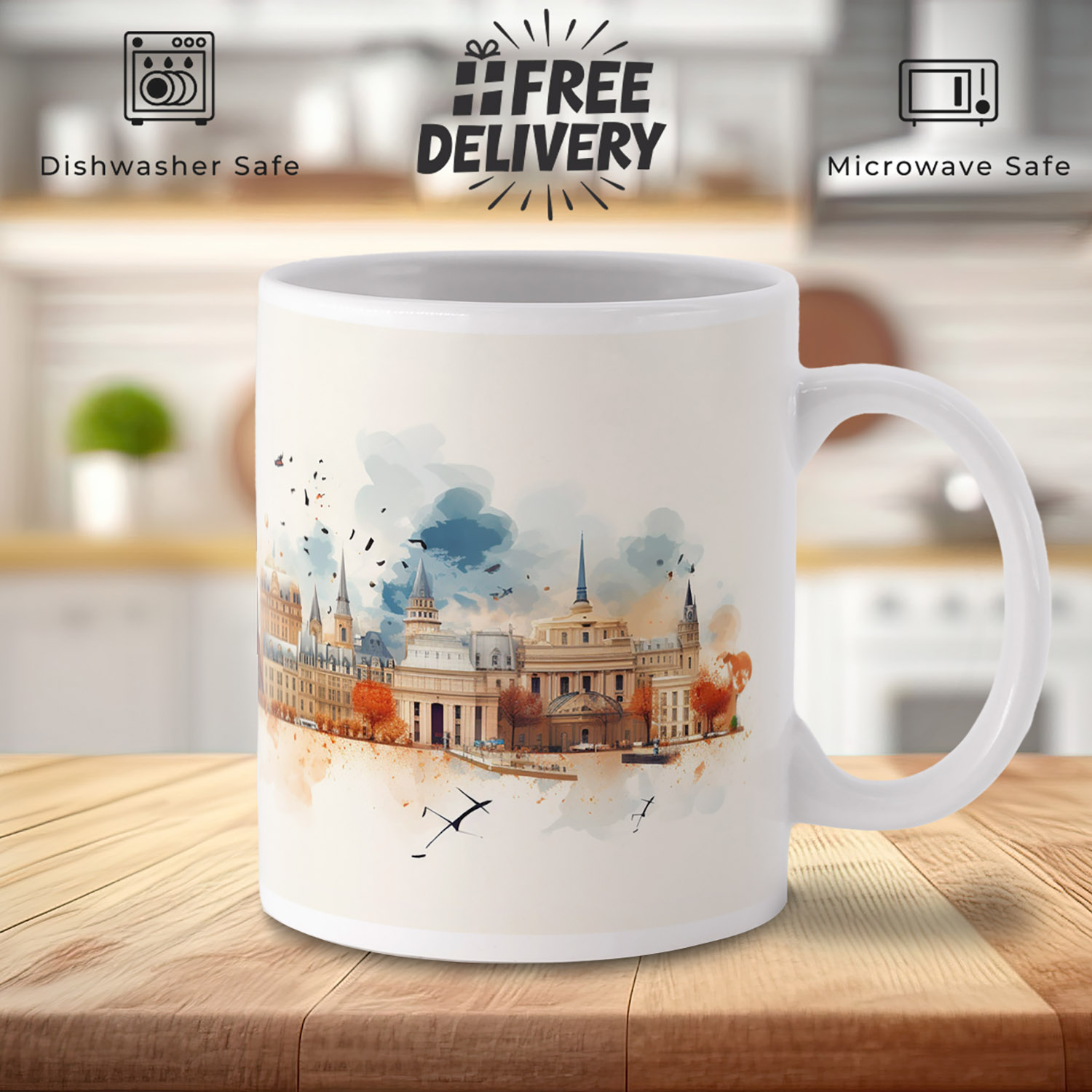 Parisian Dreamscape 11oz Mug - Artistic Cityscape Design