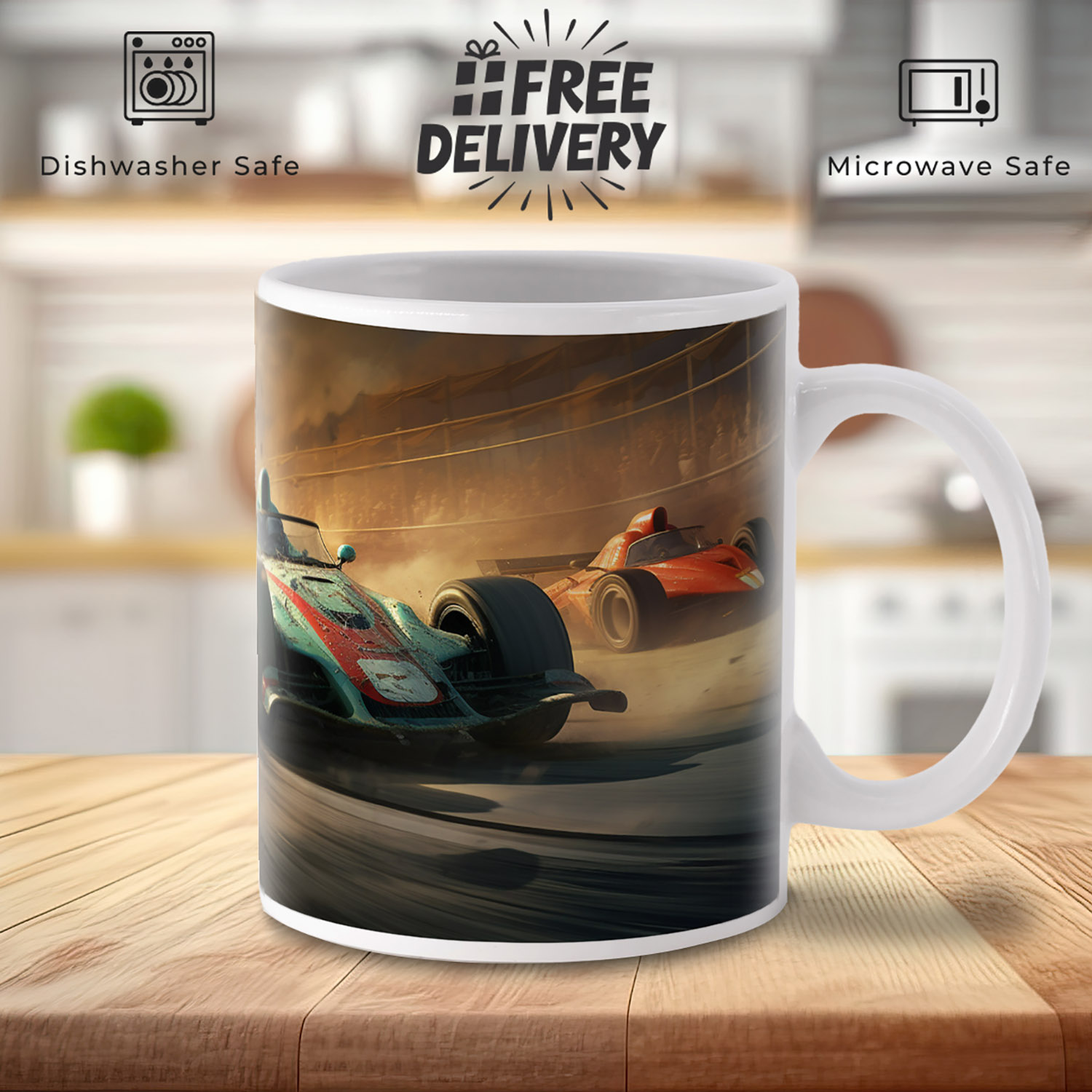 Speed Thrills Racing Car Mug - Perfect for Motorsport Fans