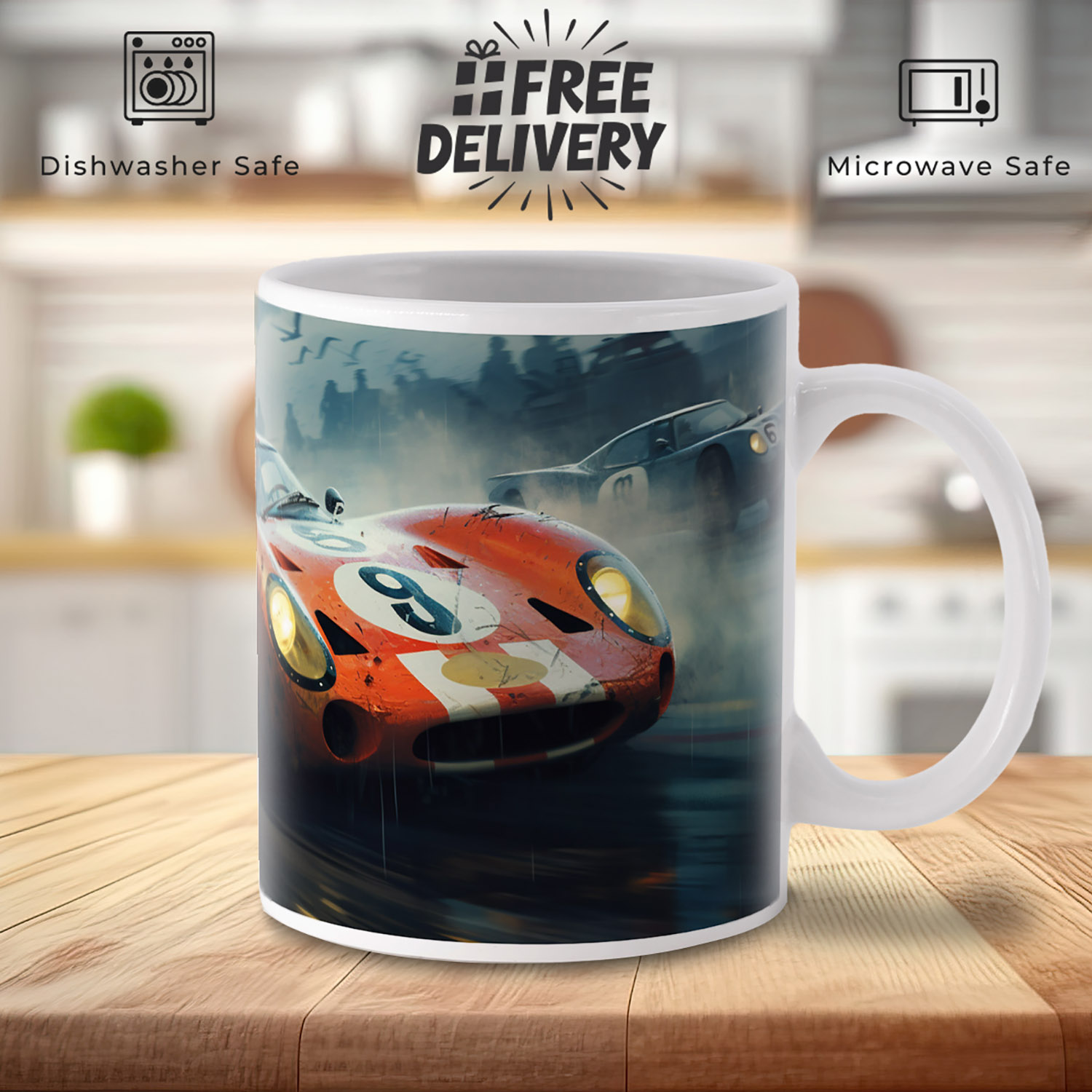 Vintage Racing Car Mug - Perfect Gift for Speed Enthusiasts