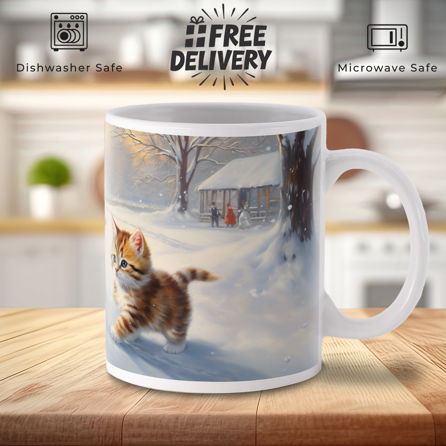 Charming Snow Kittens 11oz Mug - Winter Warmth Collection