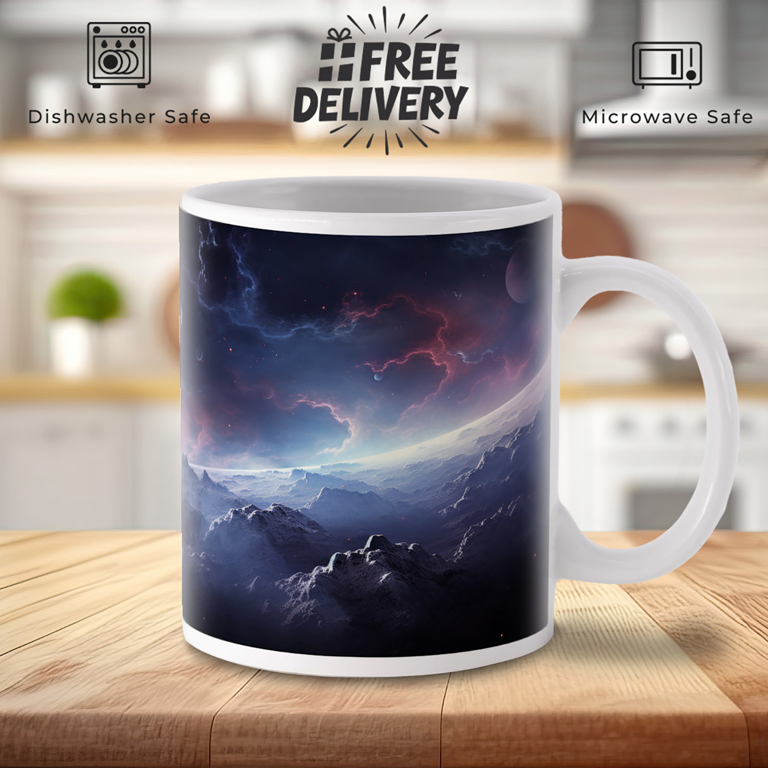 Stellar Nebula Ceramic Mug - Cosmic Vista 11oz for Space Lovers