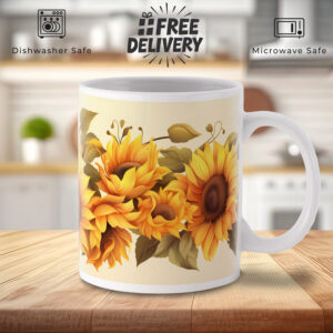 Sunflower Bouquet 11oz Mug - Bright Floral Gift for Her