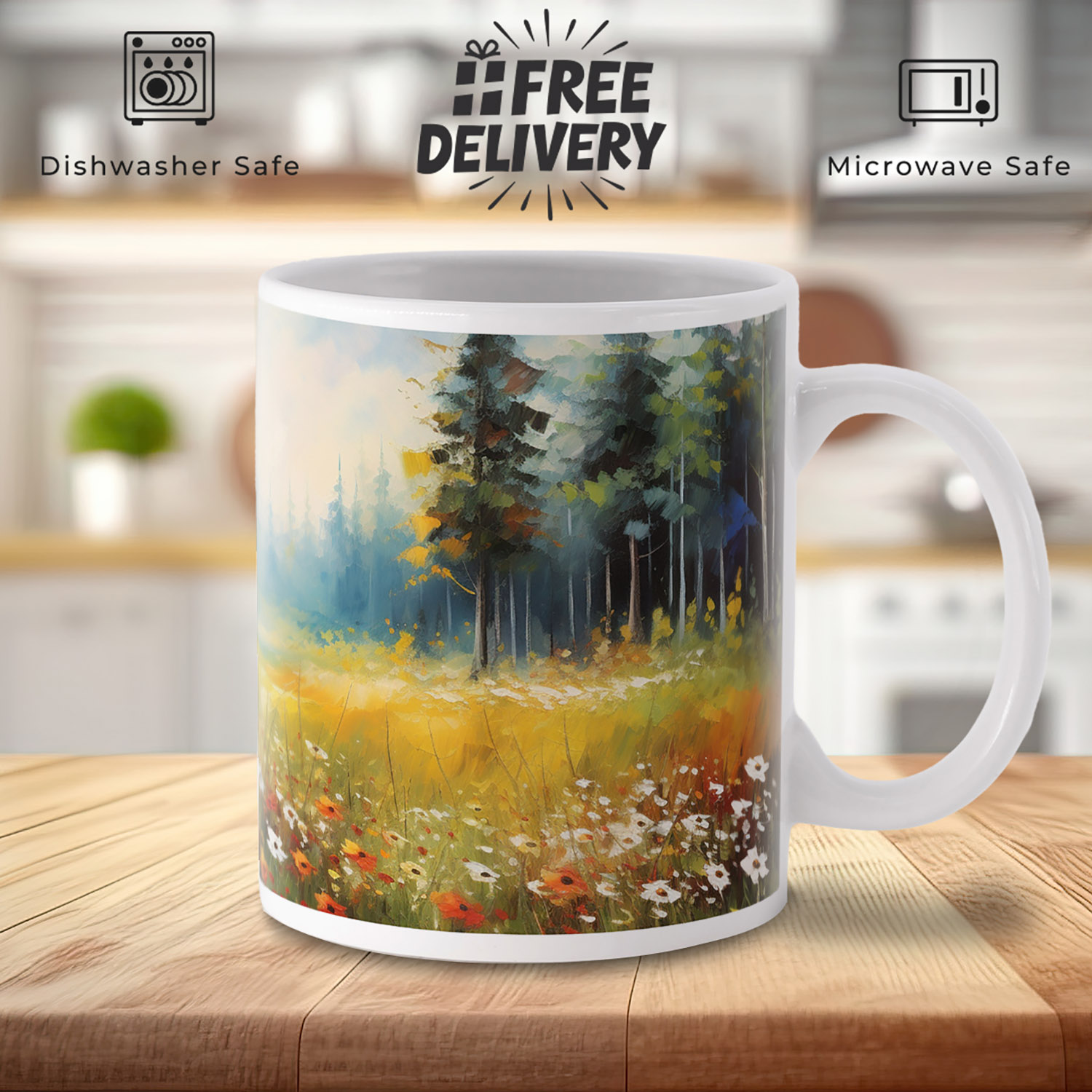 Enchanted Meadow Floral Mug - Perfect Gift for Nature Lovers