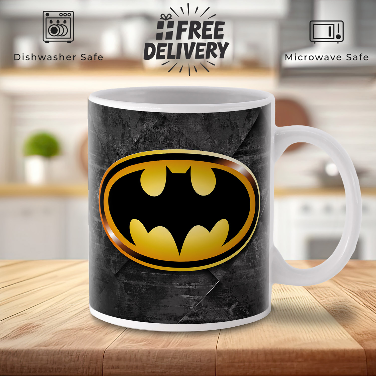 Batman Logo Mug - Perfect Gift for Superhero Fans