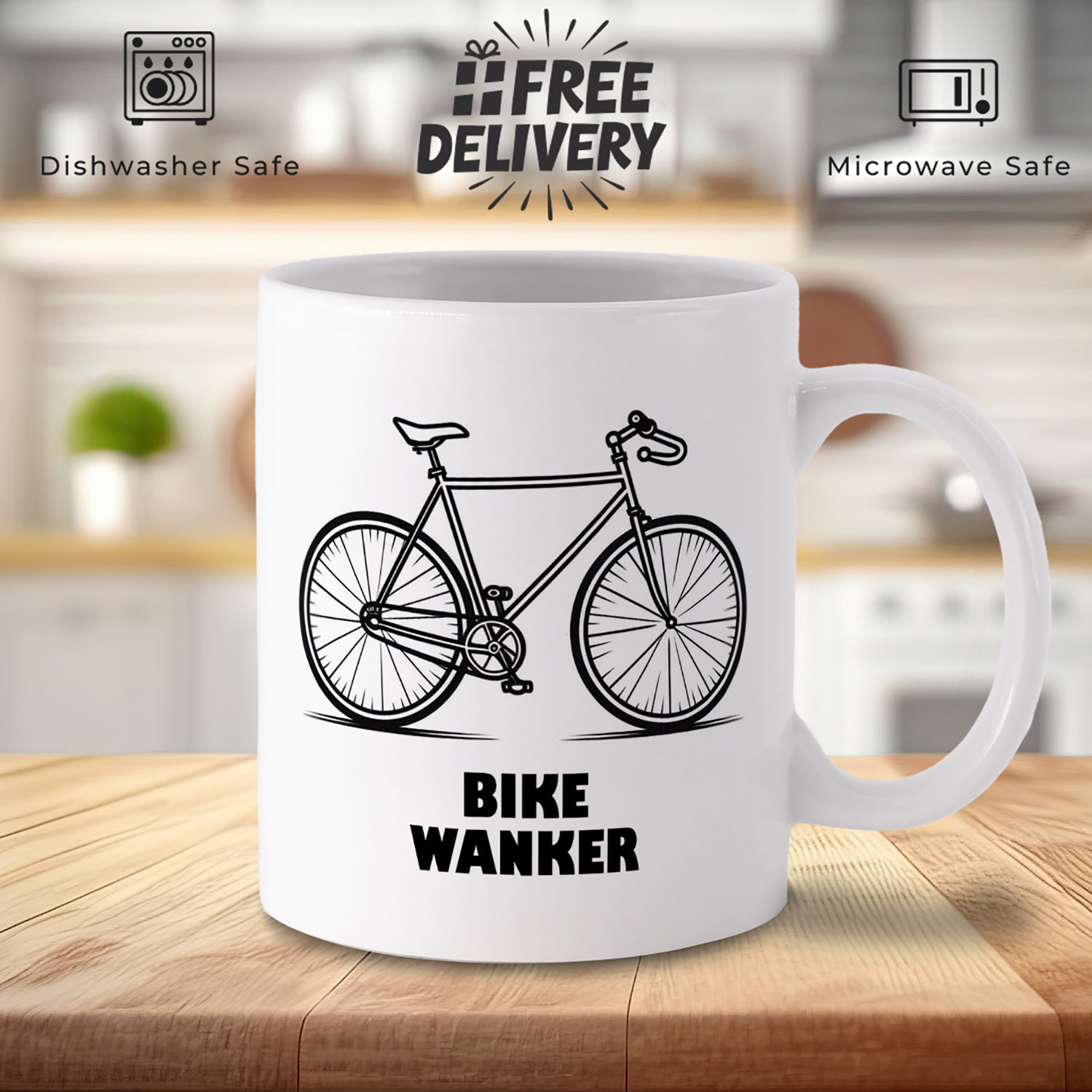 Bike Wanker Mug - Fun Cycling Gift for Enthusiasts