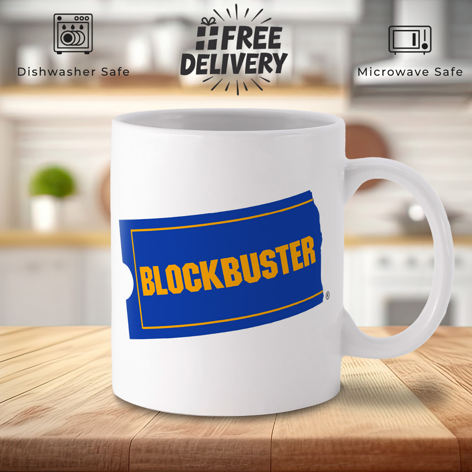 Retro Blockbuster Movies Logo Mug - Perfect for Film Lovers