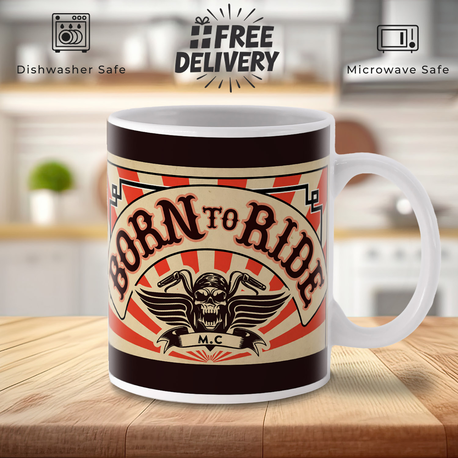 Born to Ride Motorcycle Mug - Perfect Gift for Bikers