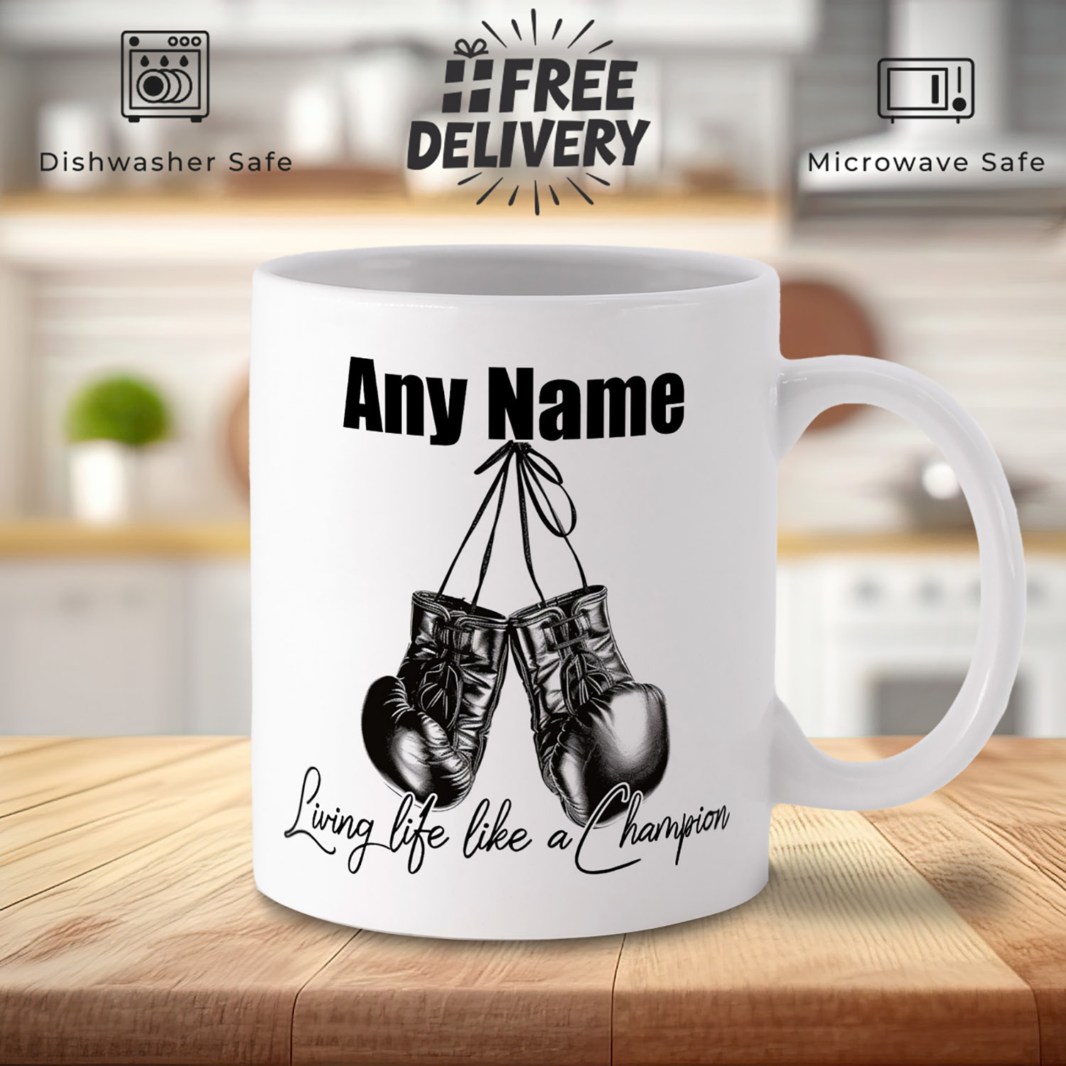 Boxing Champion Mug: Motivational Gift for Fighters