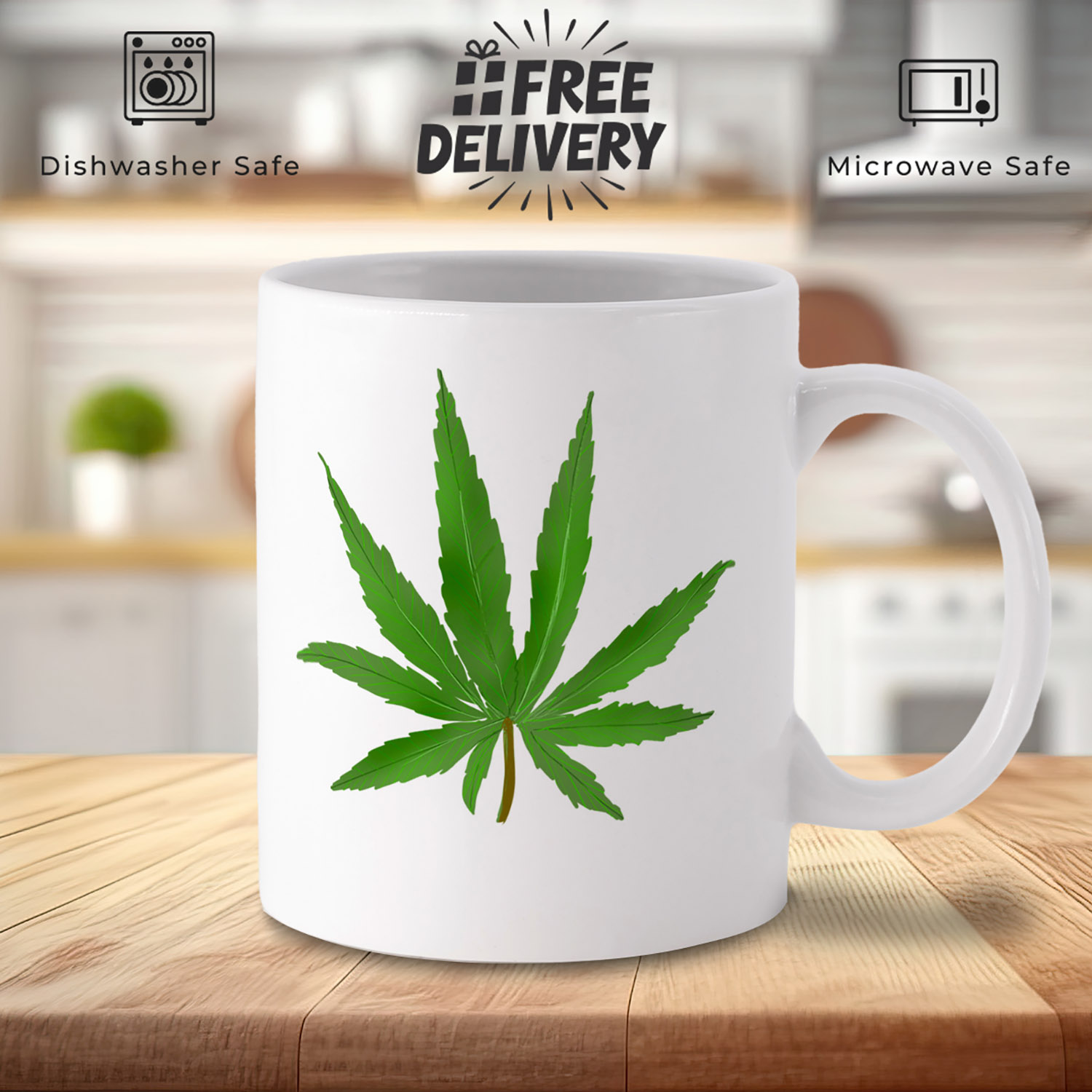 Artistic Cannabis Leaf Mug for Eco-Conscious Coffee Lovers