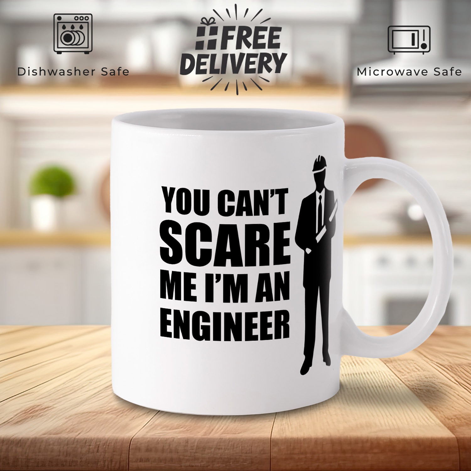 Funny Engineer Mug: 'You Can't Scare Me' Design