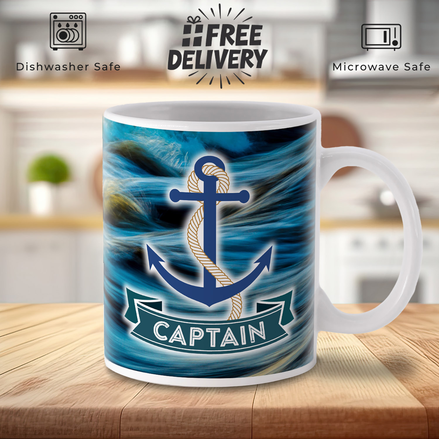 Nautical Captain Anchor Mug - Perfect for Sea Lovers