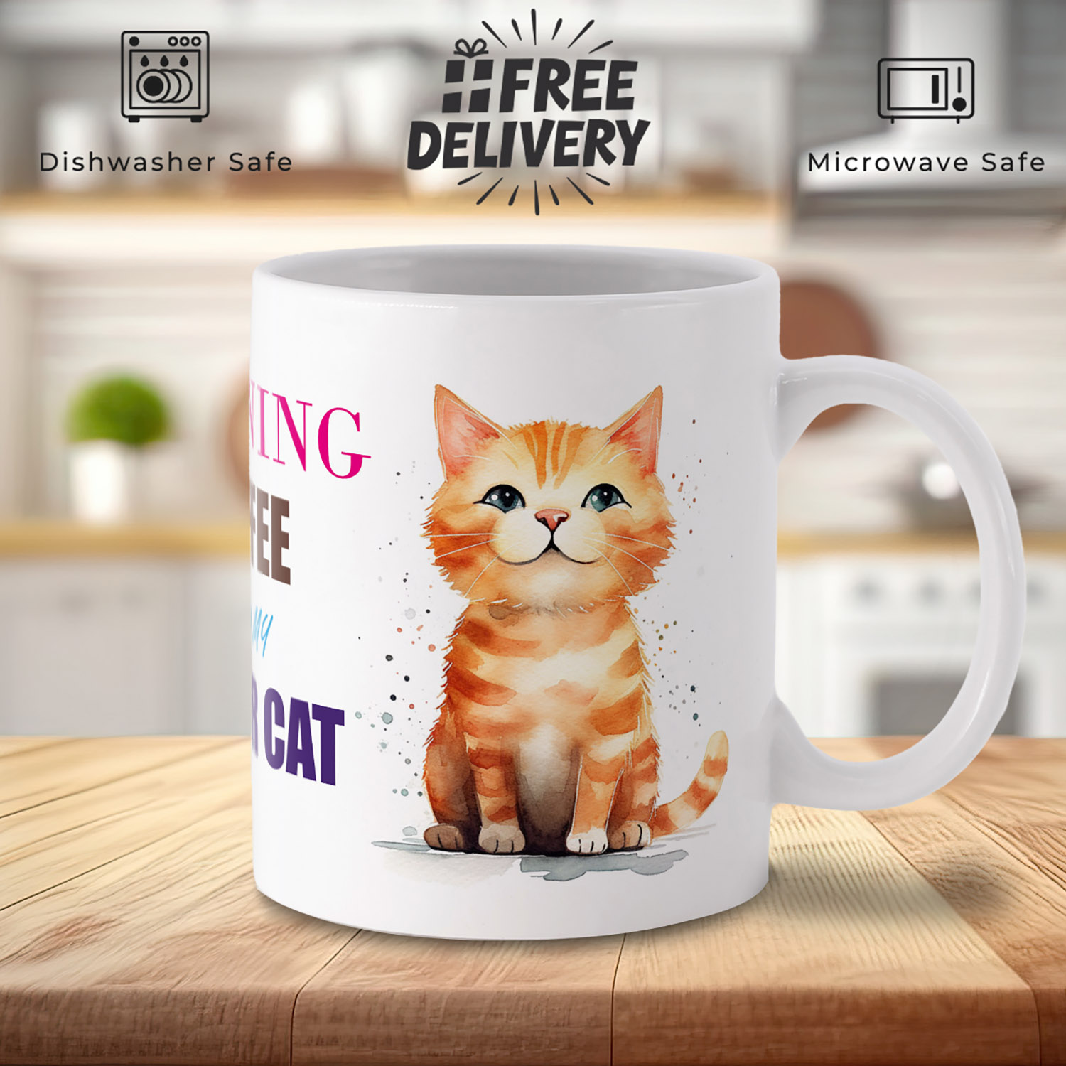 Charming Ginger Cat Mug for Cat Lovers - Perfect Gift