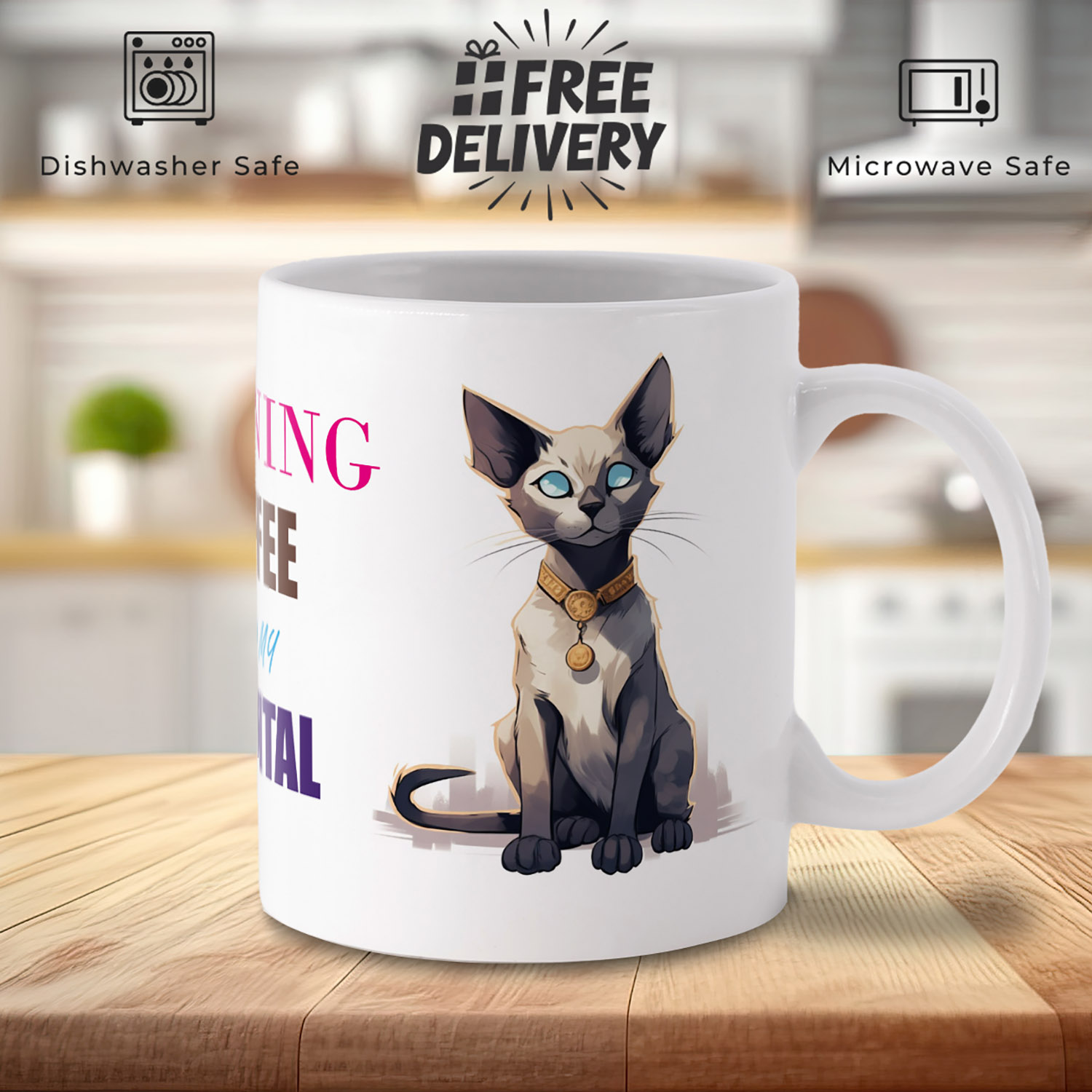 Charming Oriental Cat Mug for Cat Lovers & Collectors